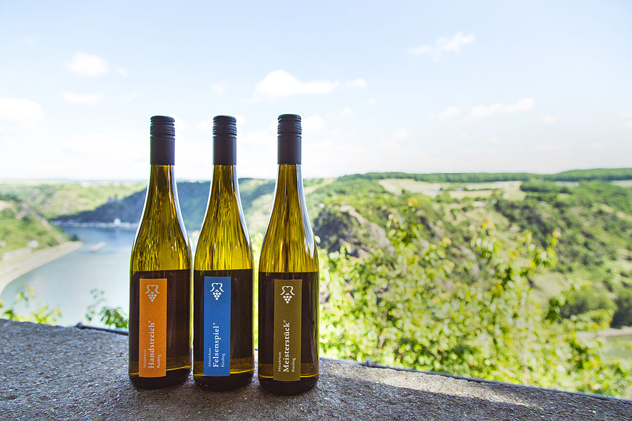 Mittelrhein Riesling Charta wines with scenic background
