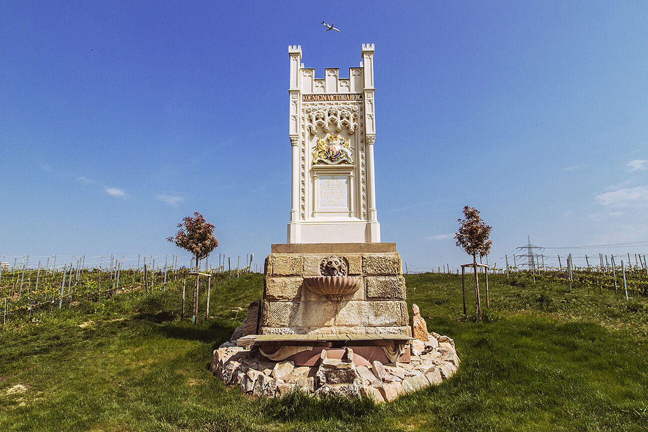 Queen Victoria Monument at Königin-Victoriaberg vineyard in Rheingau, Germany